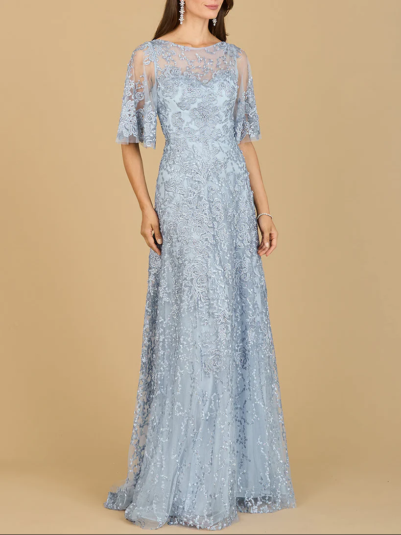 Lara 33277 - Cape Sleeve Mother's Gown