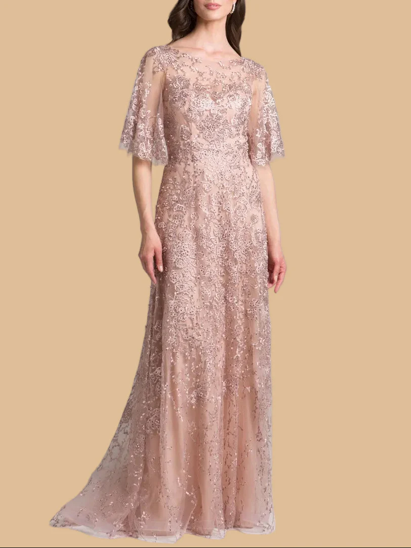 Lara 33277 - Cape Sleeve Mother's Gown - Image 5