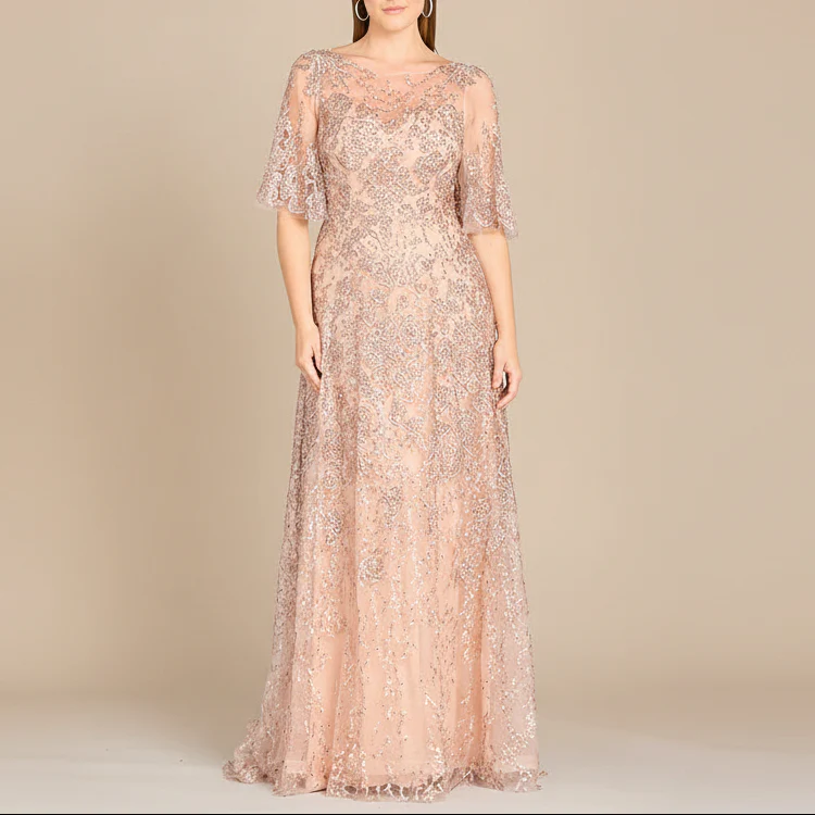 Lara 33277 - Cape Sleeve Mother's Gown - Image 7