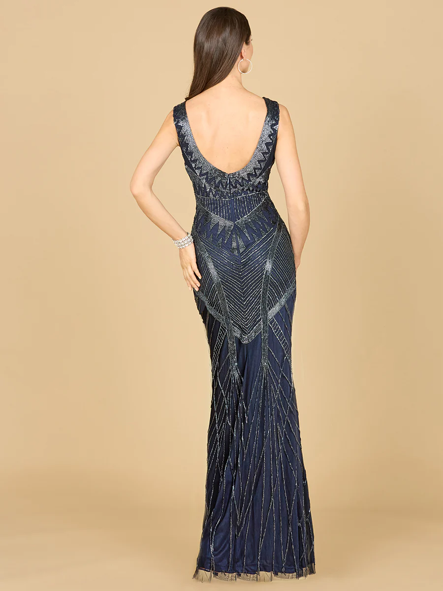 Lara 33552 - Fitted Dress With Tonal Beading - Image 3