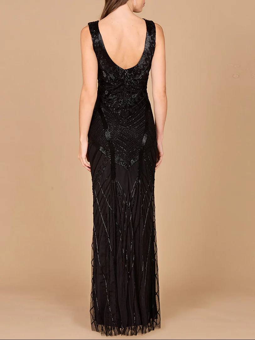 Lara 33552 - Fitted Dress With Tonal Beading - Image 4