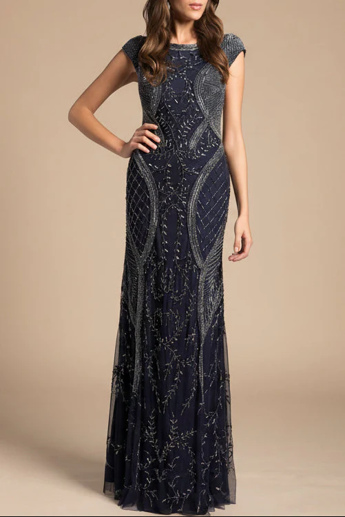 Lara 33609 - Cap Sleeve Modestly Covered Dress - Image 3