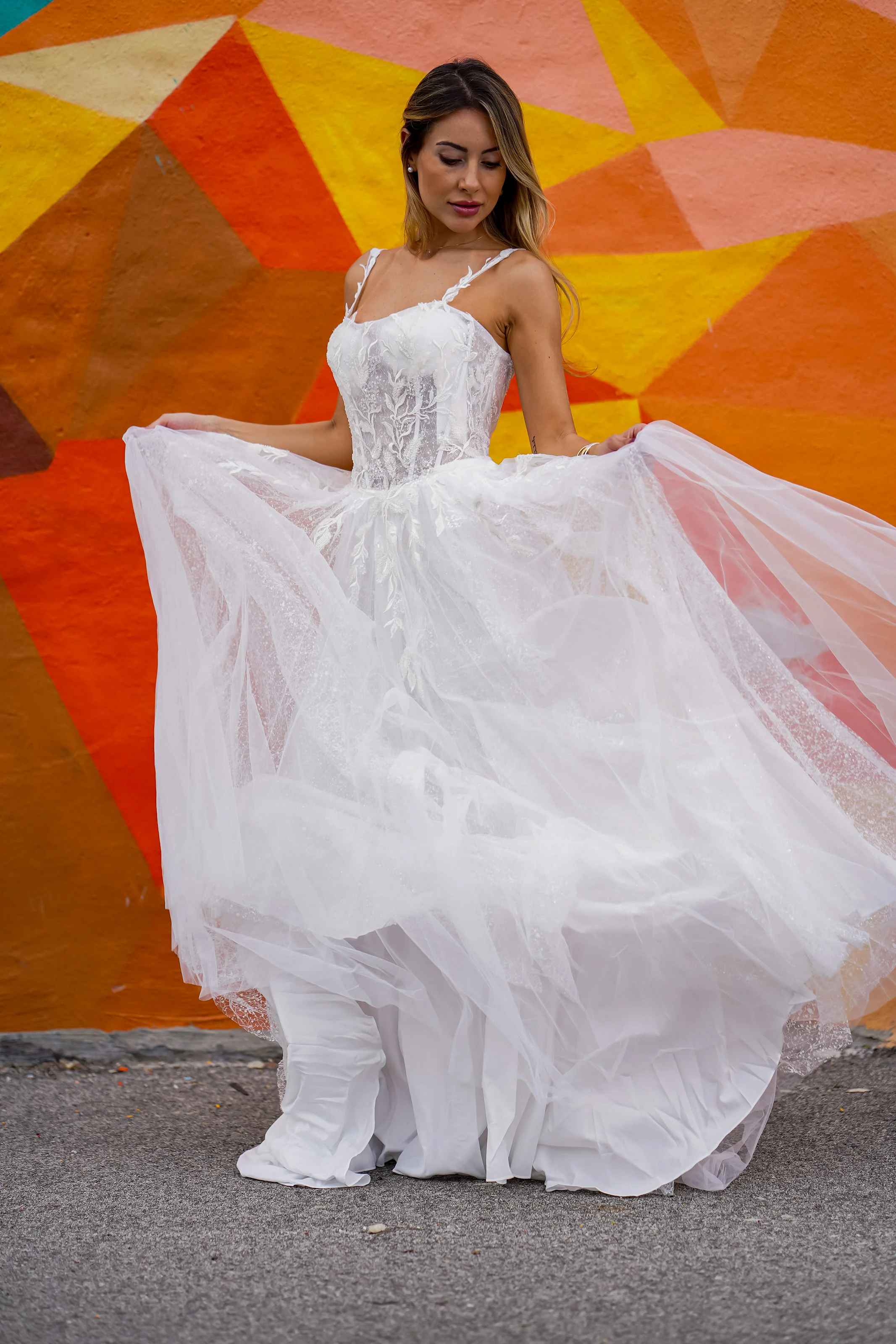 Lara 51042 - Sheer Bodice Lace Bridal Ballgown OUTLET - Image 6