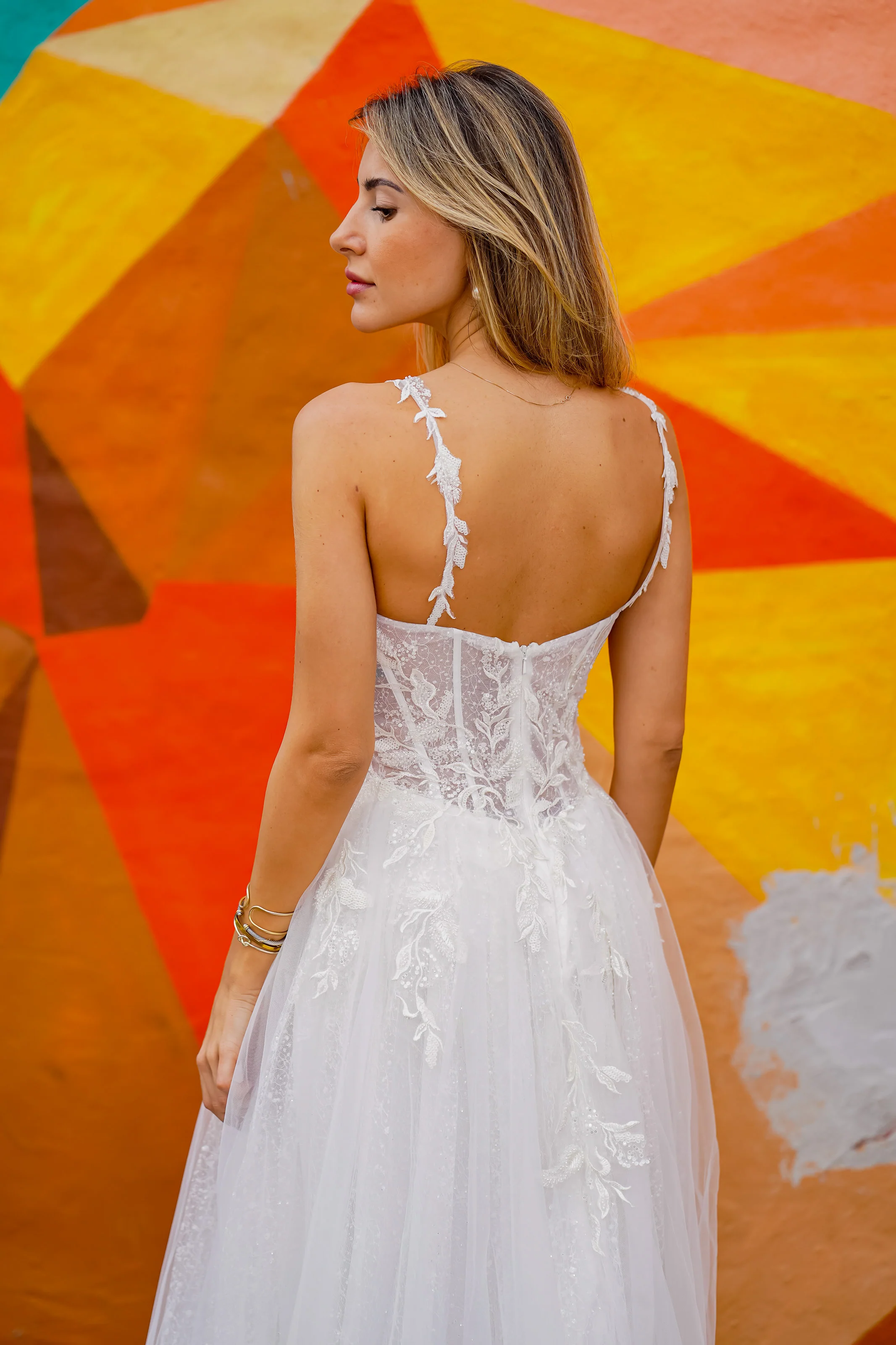 Lara 51042 - Sheer Bodice Lace Bridal Ballgown OUTLET - Image 7