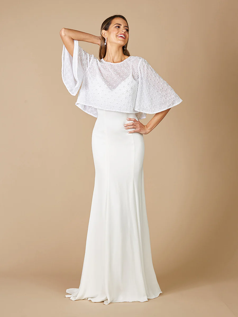 Lara Gina Beaded Tulle Capelet - Image 3