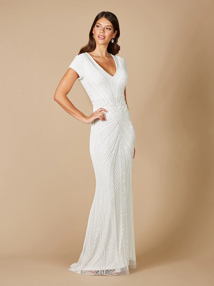 Lara Flavia Fitted Beaded Wedding Gown