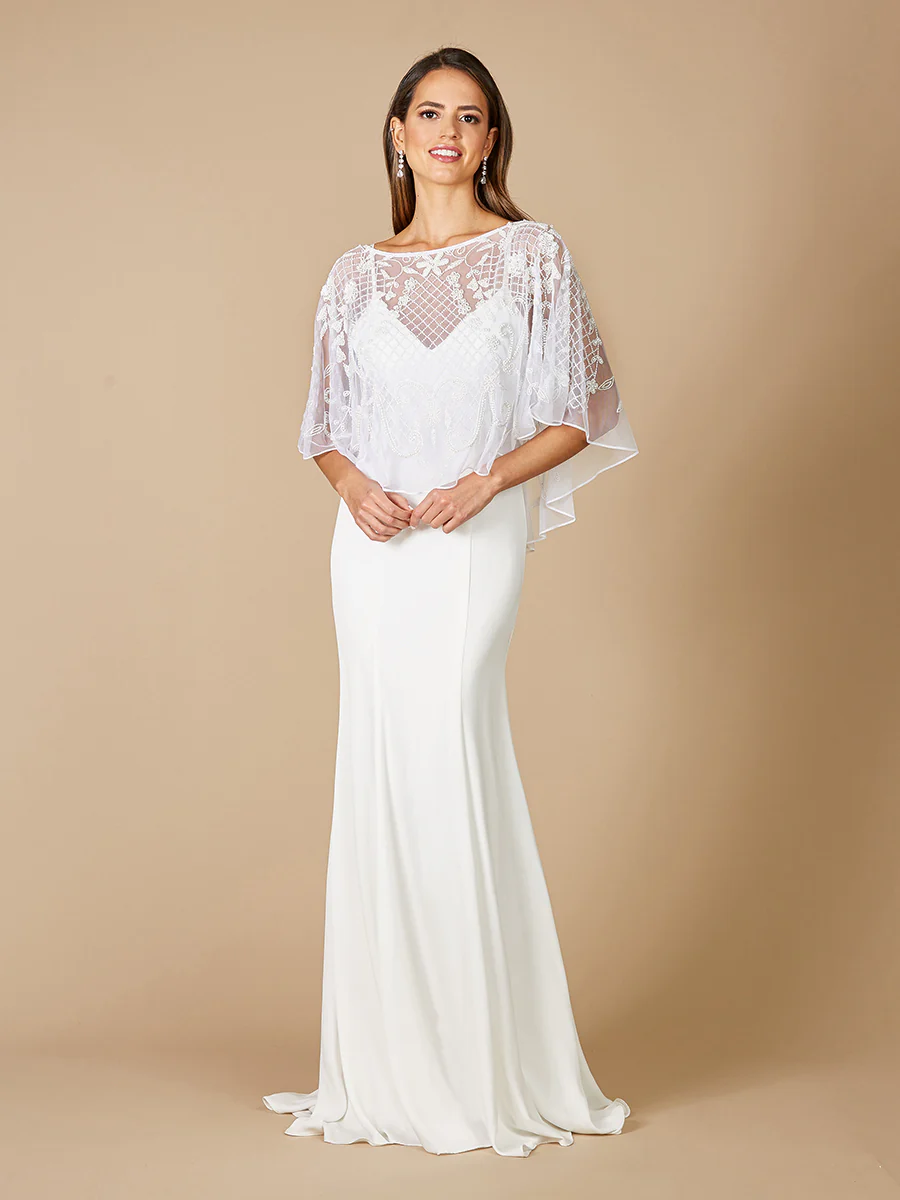 Georgina Beaded Pull-On Bridal Capelet