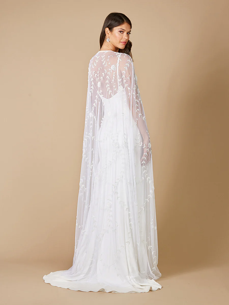 Gerrie Full-Length Beaded Bridal Cape - Image 2