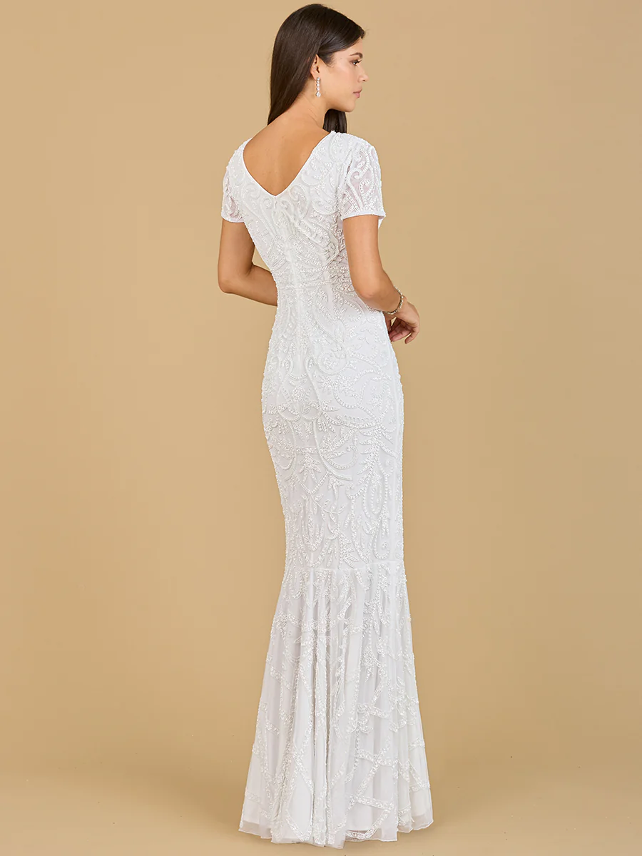 Cap Sleeve Beaded Wedding Gown - Image 2