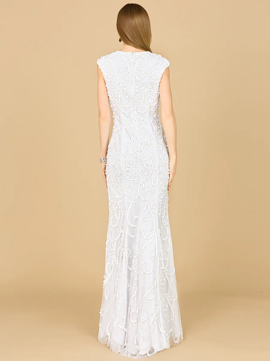 Beaded Cap Sleeve Wedding Dress - Image 2