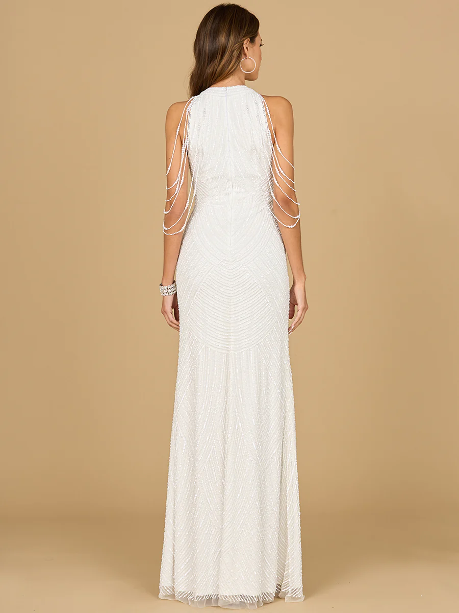 Halter Neck Gown with Fringe - Image 2