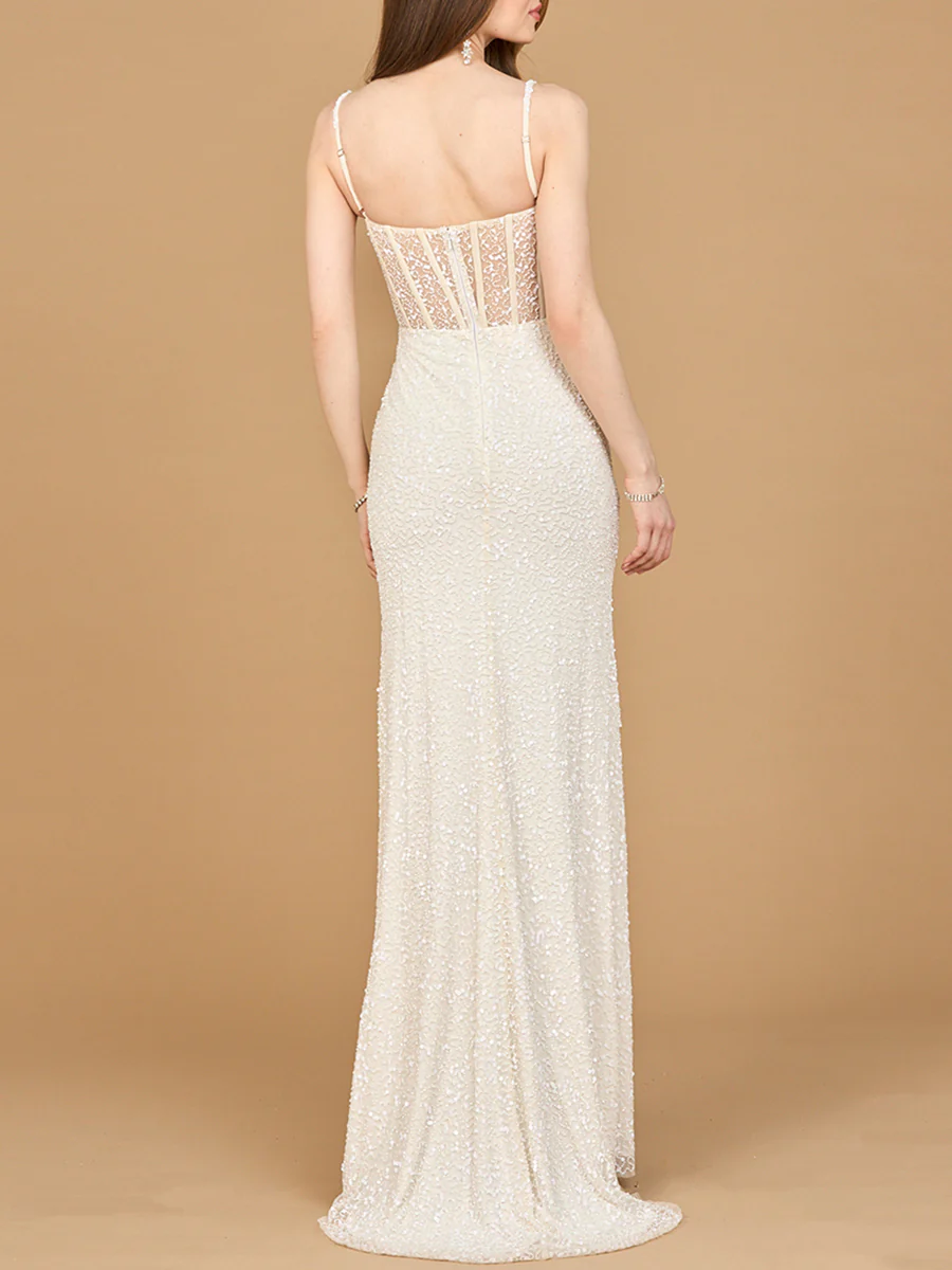 Elegant Corset Gown with Slit - Image 2