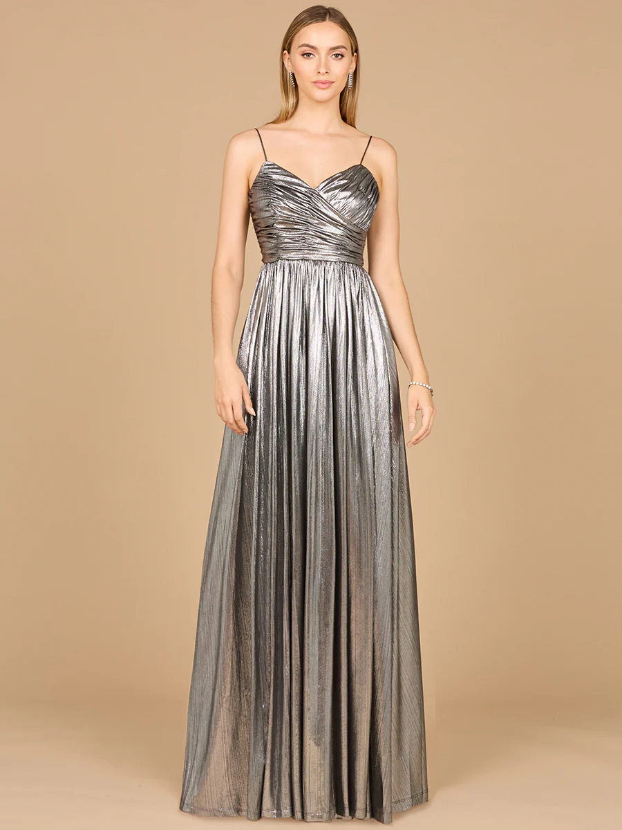 High Slit Metallic Jersey Dress - Image 2