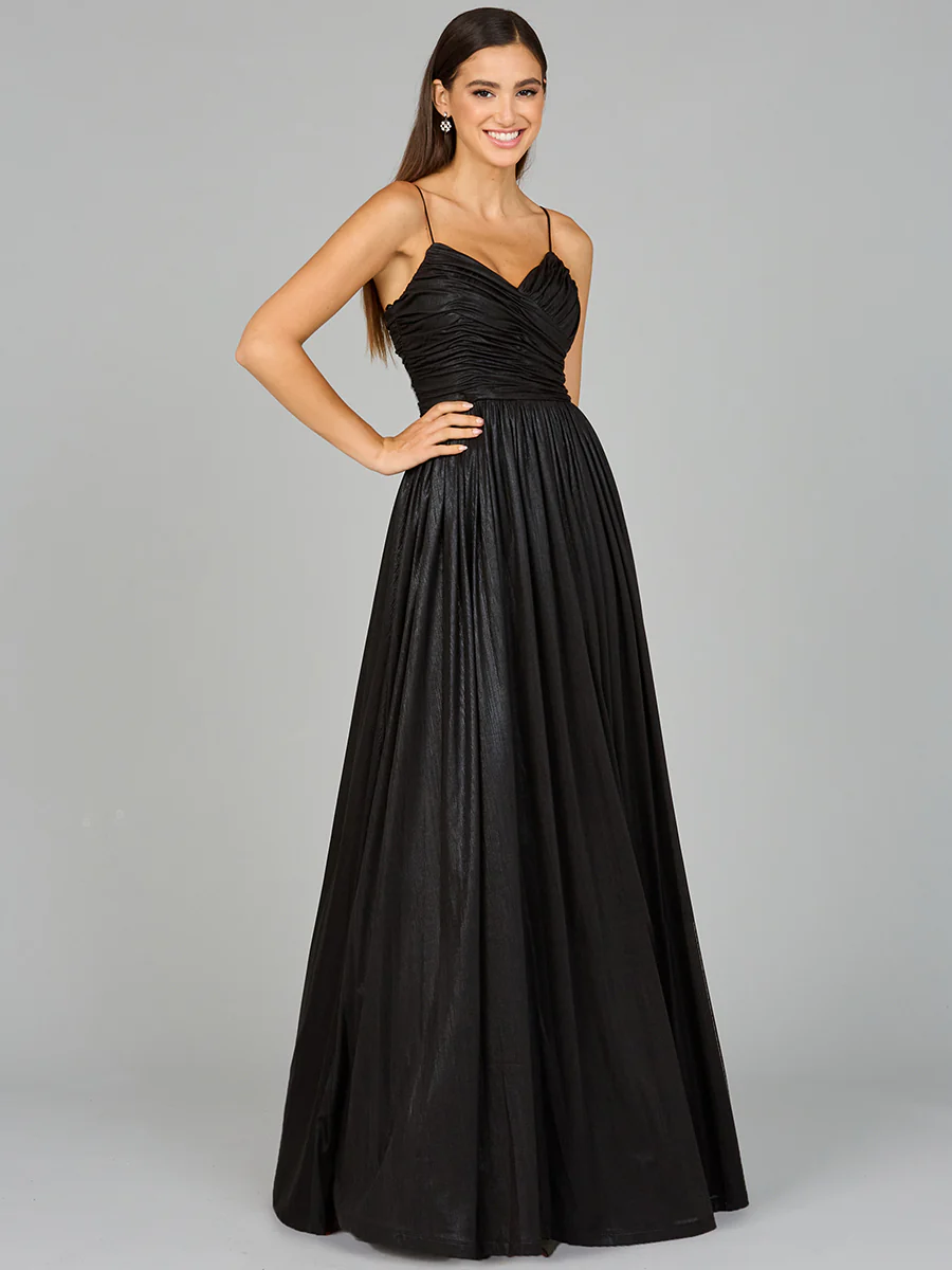 High Slit Metallic Jersey Dress - Image 3