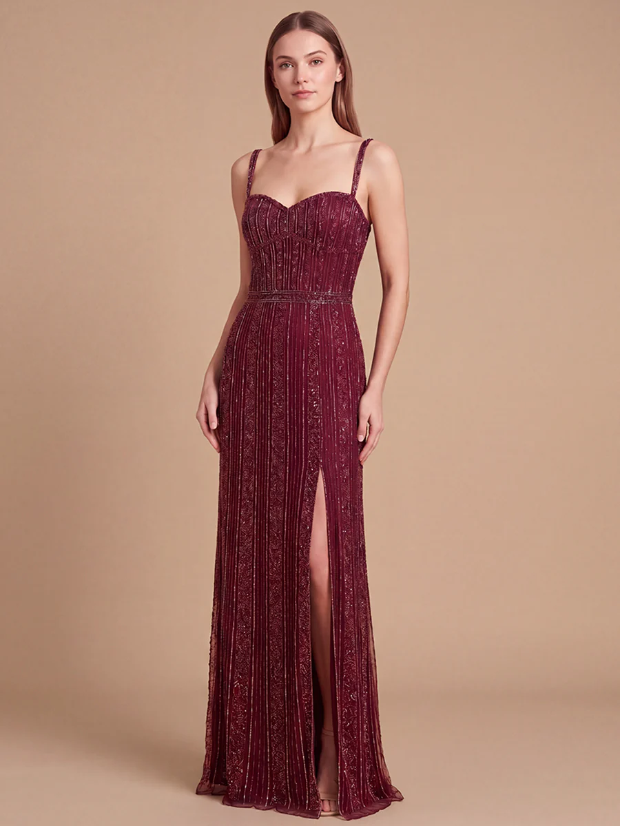 Lara 9917- Spaghetti Strap Beaded Gown - Image 2