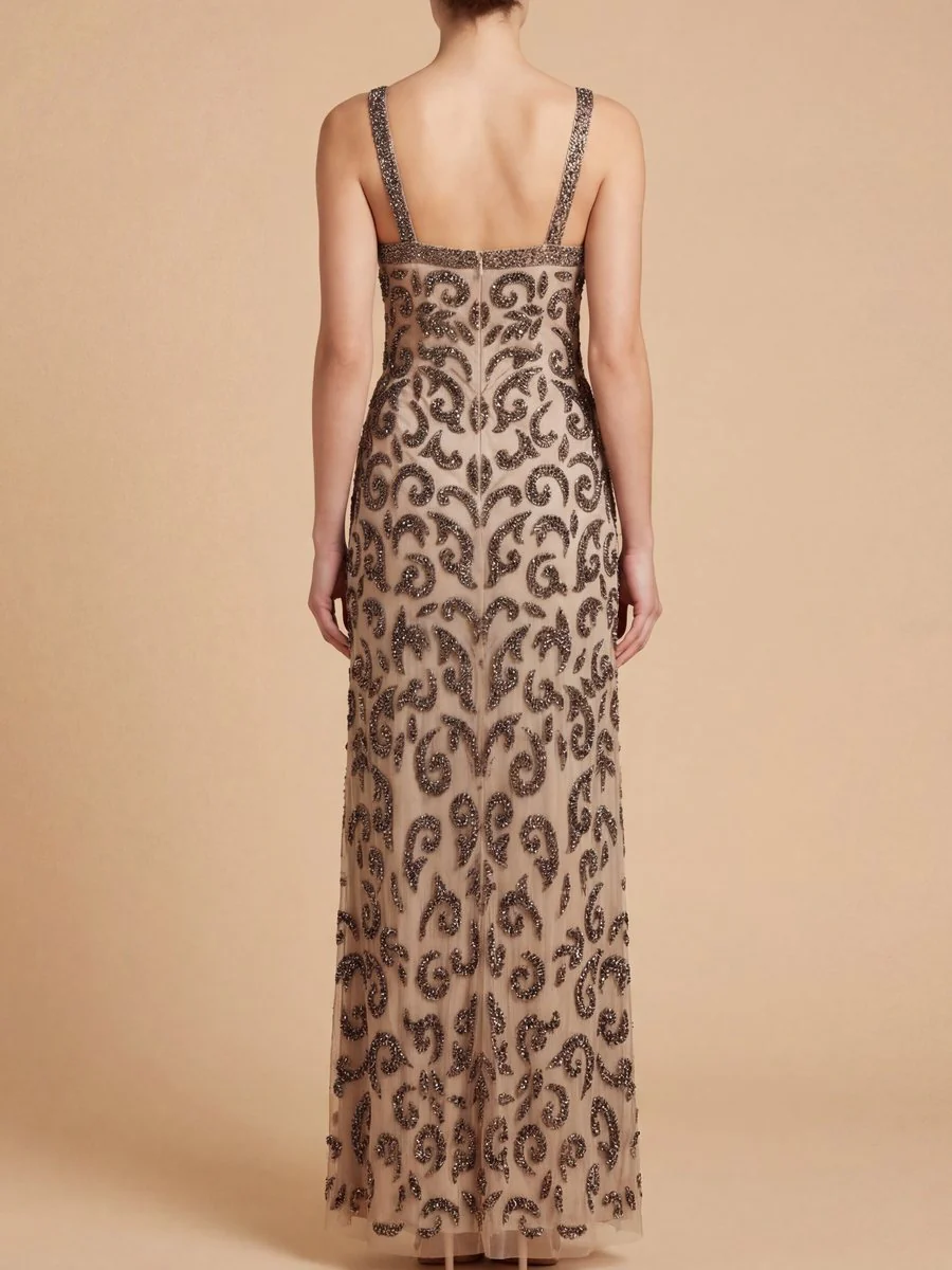 Beaded Cross Halter Dress | 9922 - Image 4
