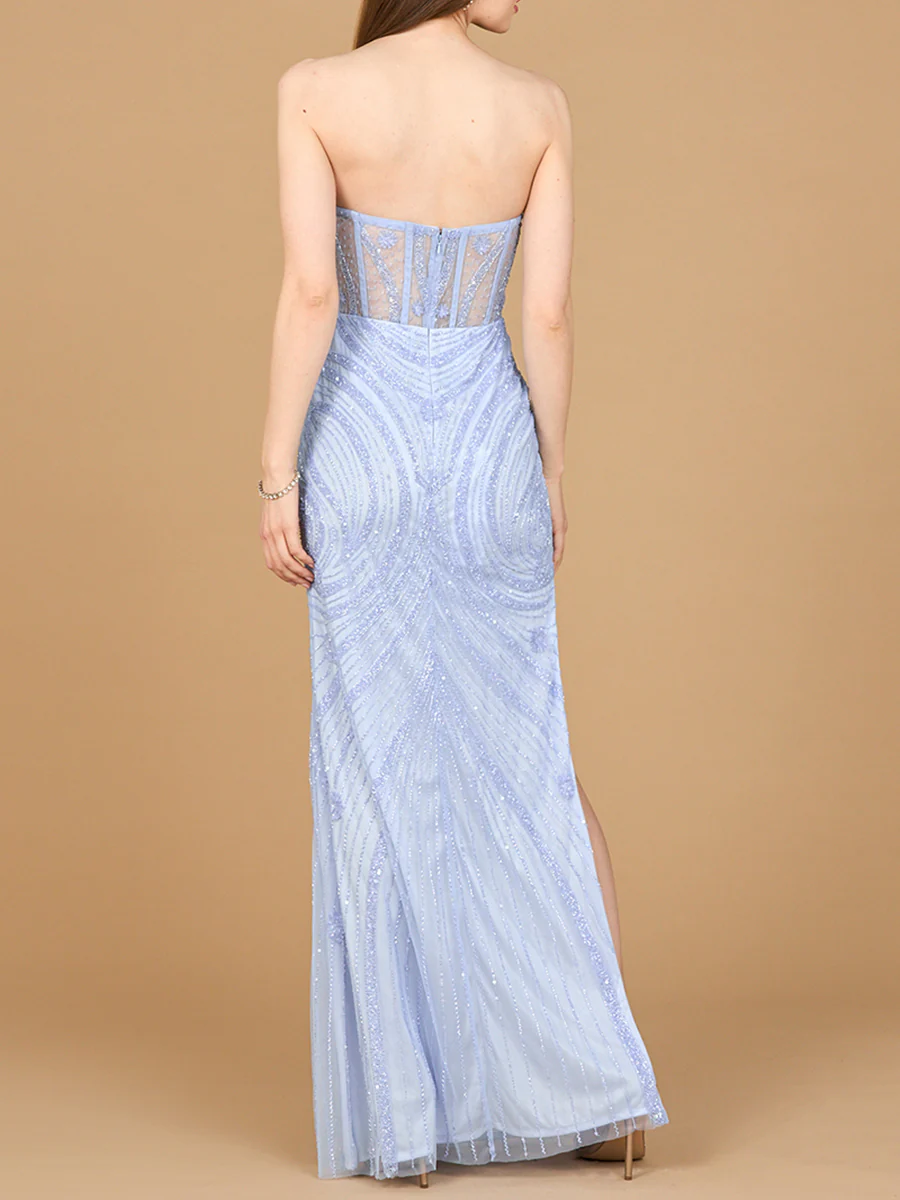 Beaded Corset Dress with Slit - Image 2