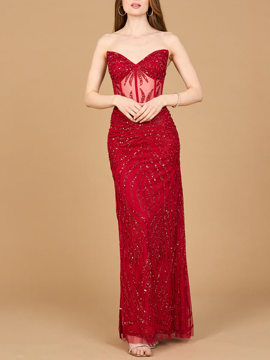 Beaded Corset Prom Dress with Slit - Image 2