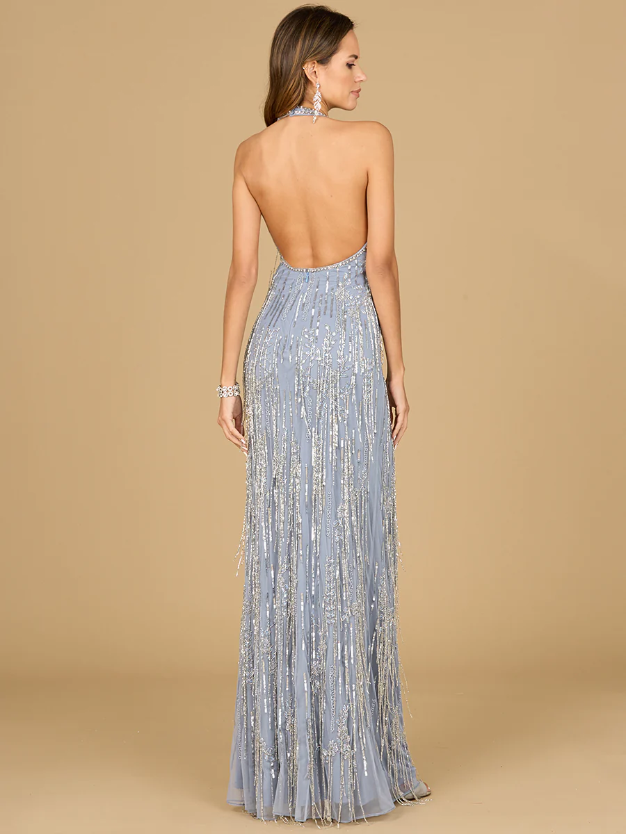 Halter Neck Gown with Fringes - Image 3