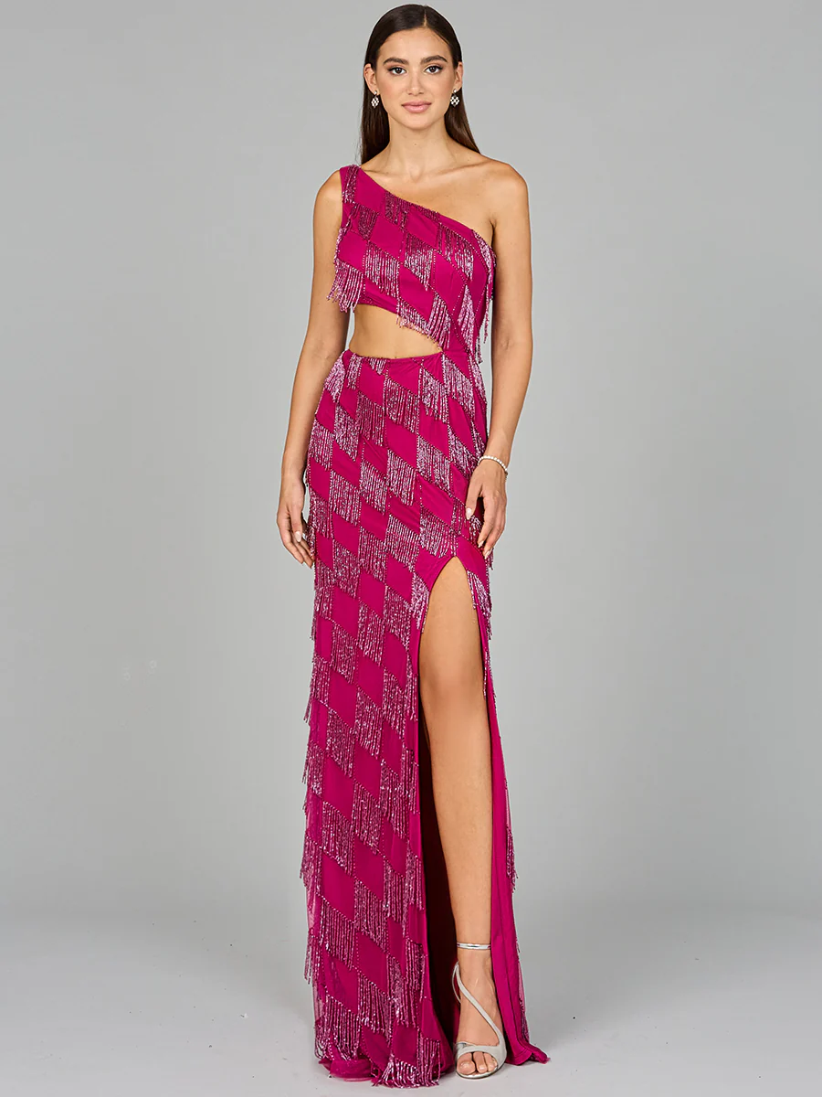 One Shoulder Fringe Gown - Image 2