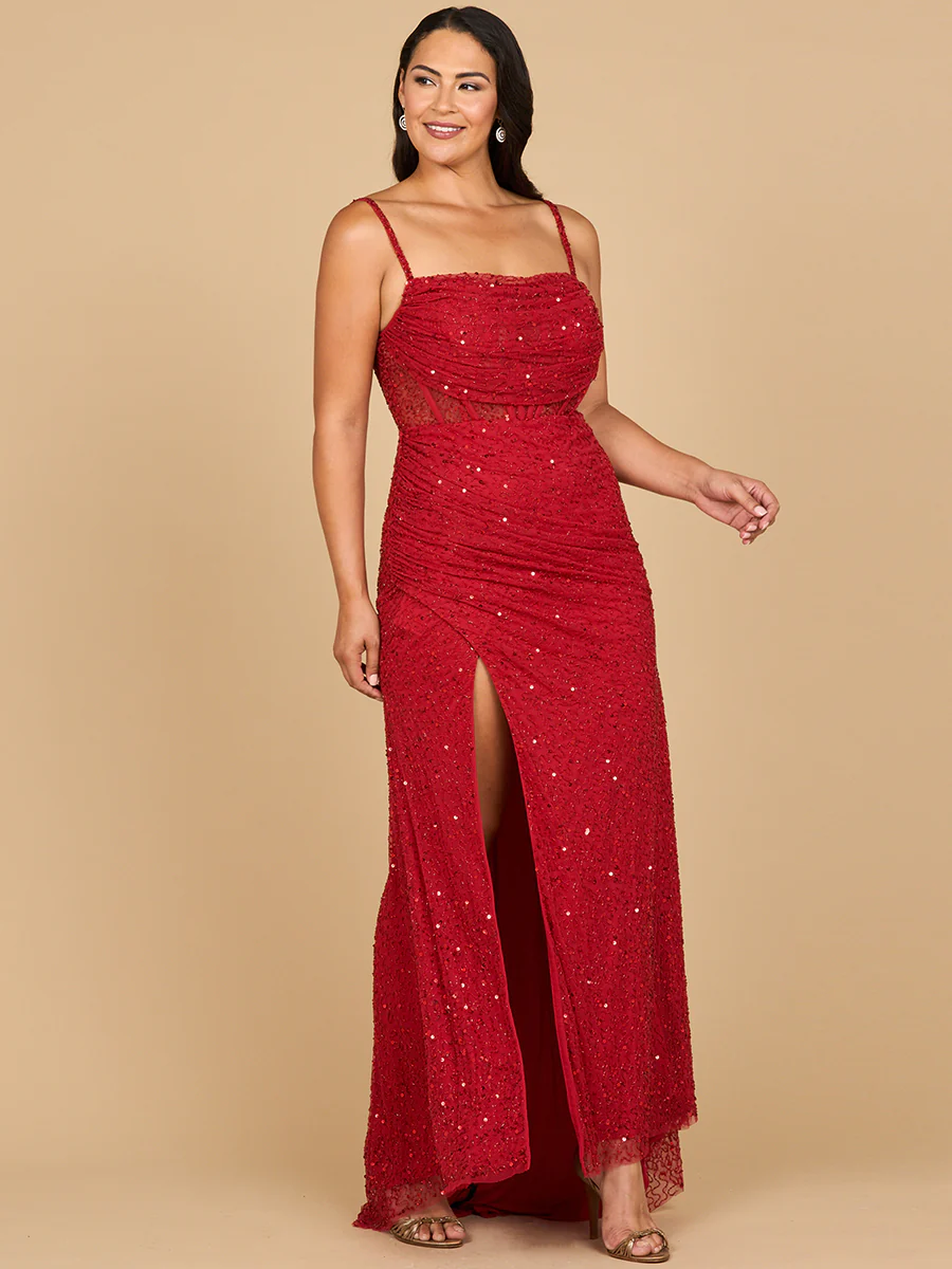 Elegant Corset Gown with Slit