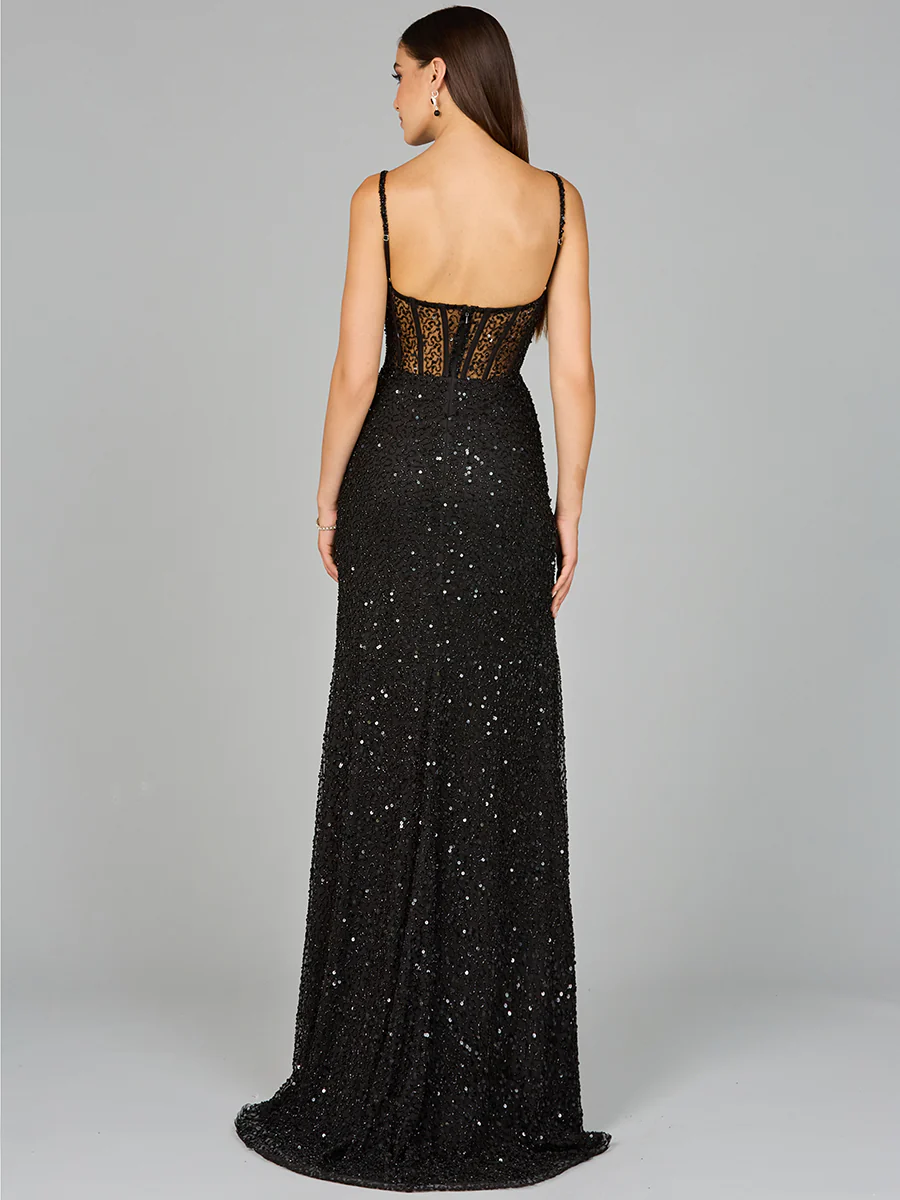 Elegant Corset Gown with Slit - Image 5
