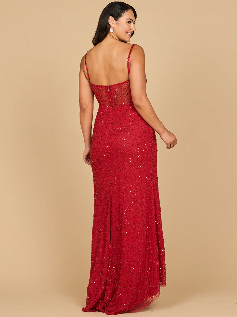 Elegant Corset Gown with Slit - Image 6