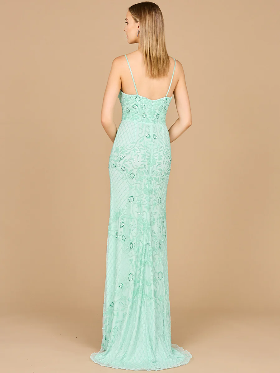 Body Con V-Neck Beaded Gown - Image 5