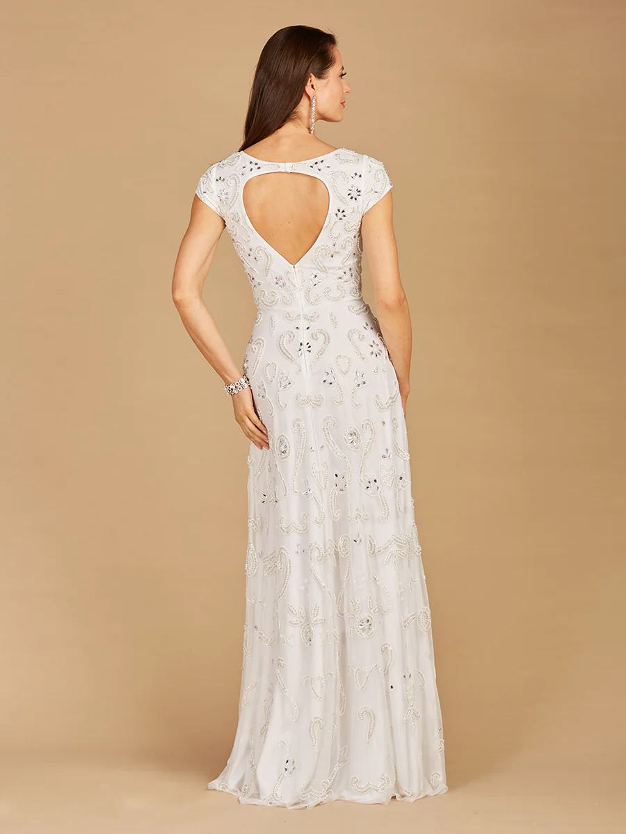 Cap Sleeve Beaded Bridal Gown - Image 2
