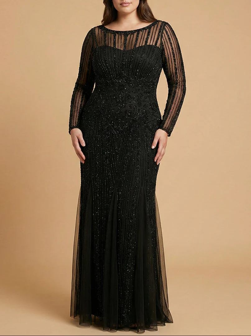 Lara High Neck Beaded Gown - Image 2