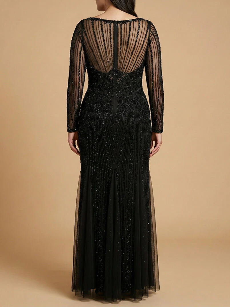 Lara High Neck Beaded Gown - Image 3