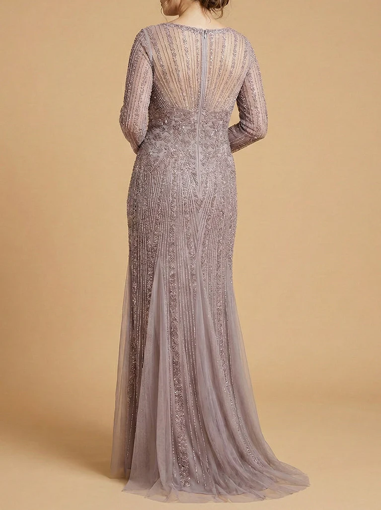 Lara High Neck Beaded Gown - Image 4