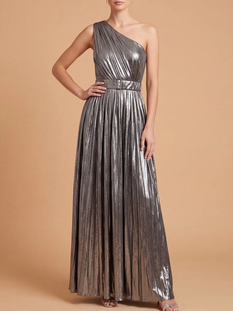 One Shoulder Metallic Dress | 28844 - Image 2