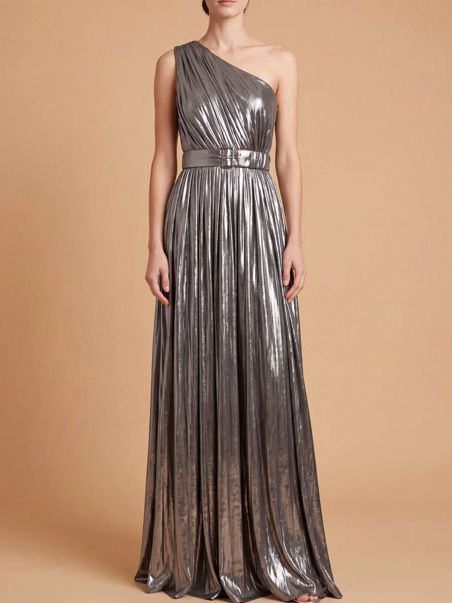 One Shoulder Metallic Dress | 28844 - Image 5