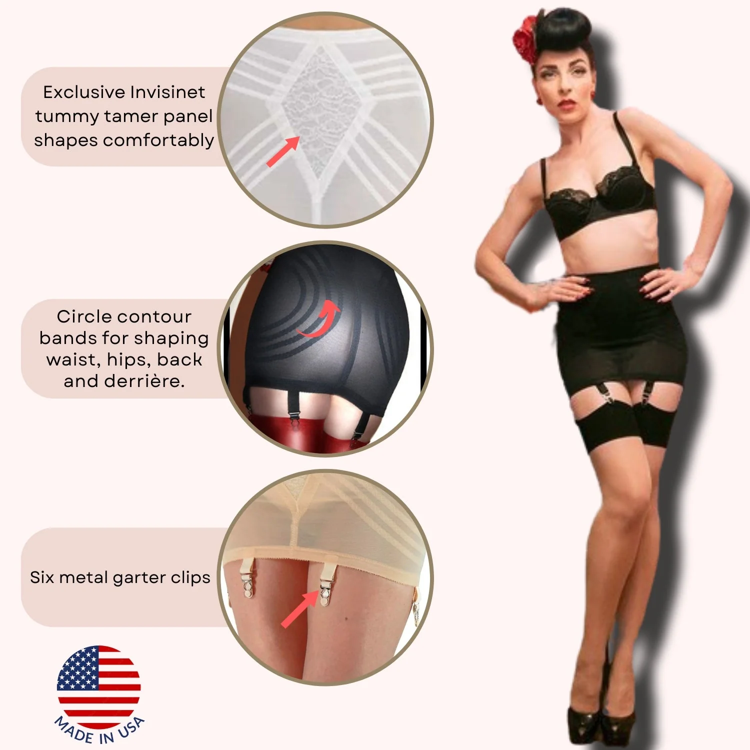 Waistline Open Bottom Breathable Power Mesh Fabric | Firm to Extra Firm Support - Style 1359 - Image 20