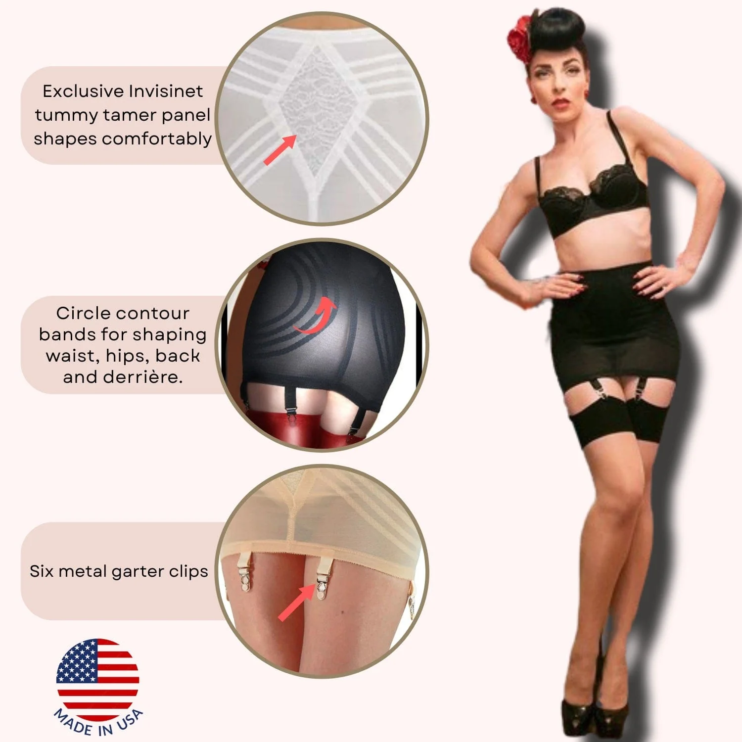 Waistline Open Bottom Breathable Power Mesh Fabric | Firm to Extra Firm Support - Style 1359 - Image 5