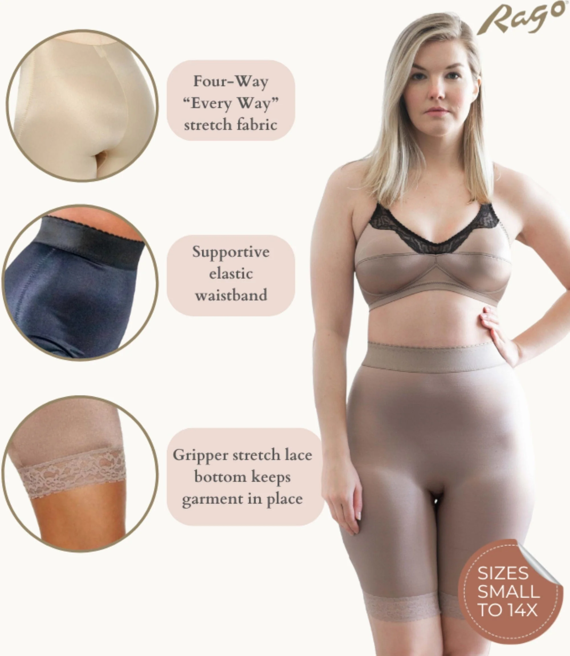 High Waist Light Shaping Bike Short | Satin 4-Way Stretch with Built-In Panty - Style 518 - Image 13