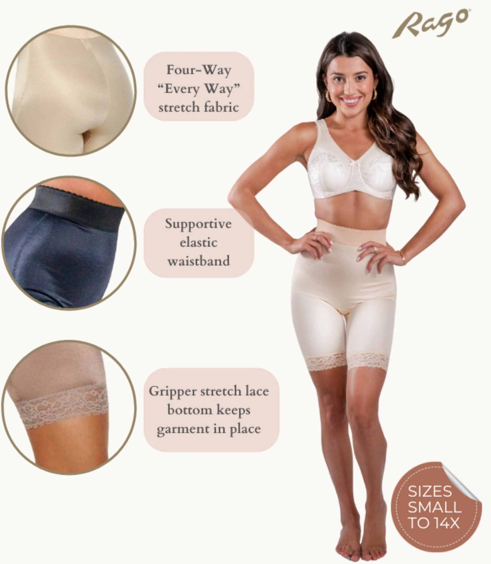 High Waist Light Shaping Bike Short | Satin 4-Way Stretch with Built-In Panty - Style 518 - Image 22