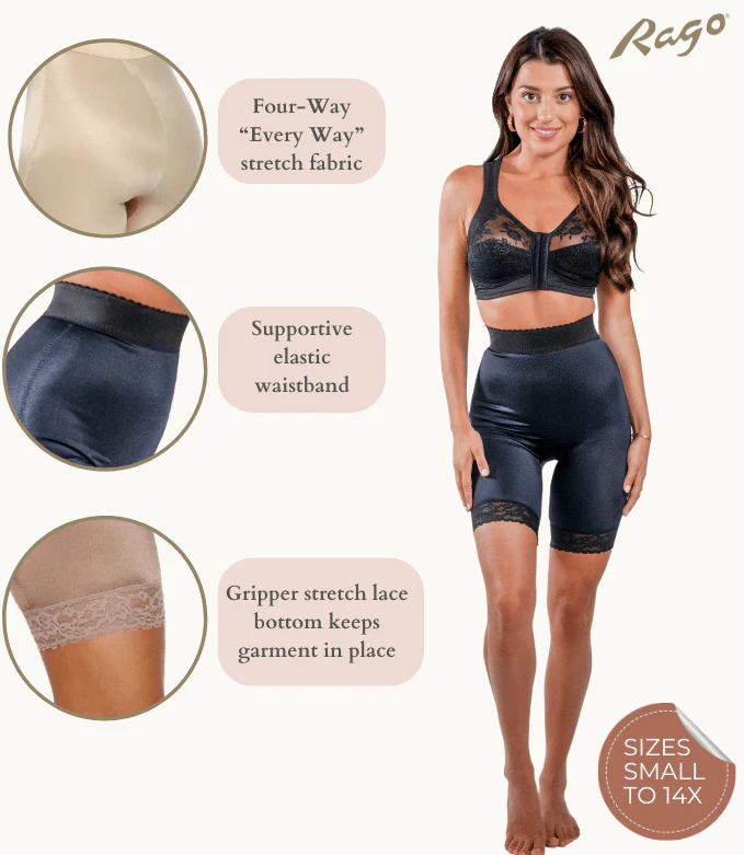 High Waist Light Shaping Bike Short | Satin 4-Way Stretch with Built-In Panty - Style 518 - Image 8