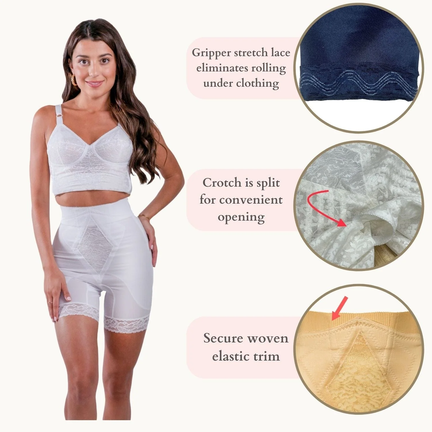 Style 6206 | High Waist Medium Control Thigh Slimmer | Memory Compression Fabric - Image 8