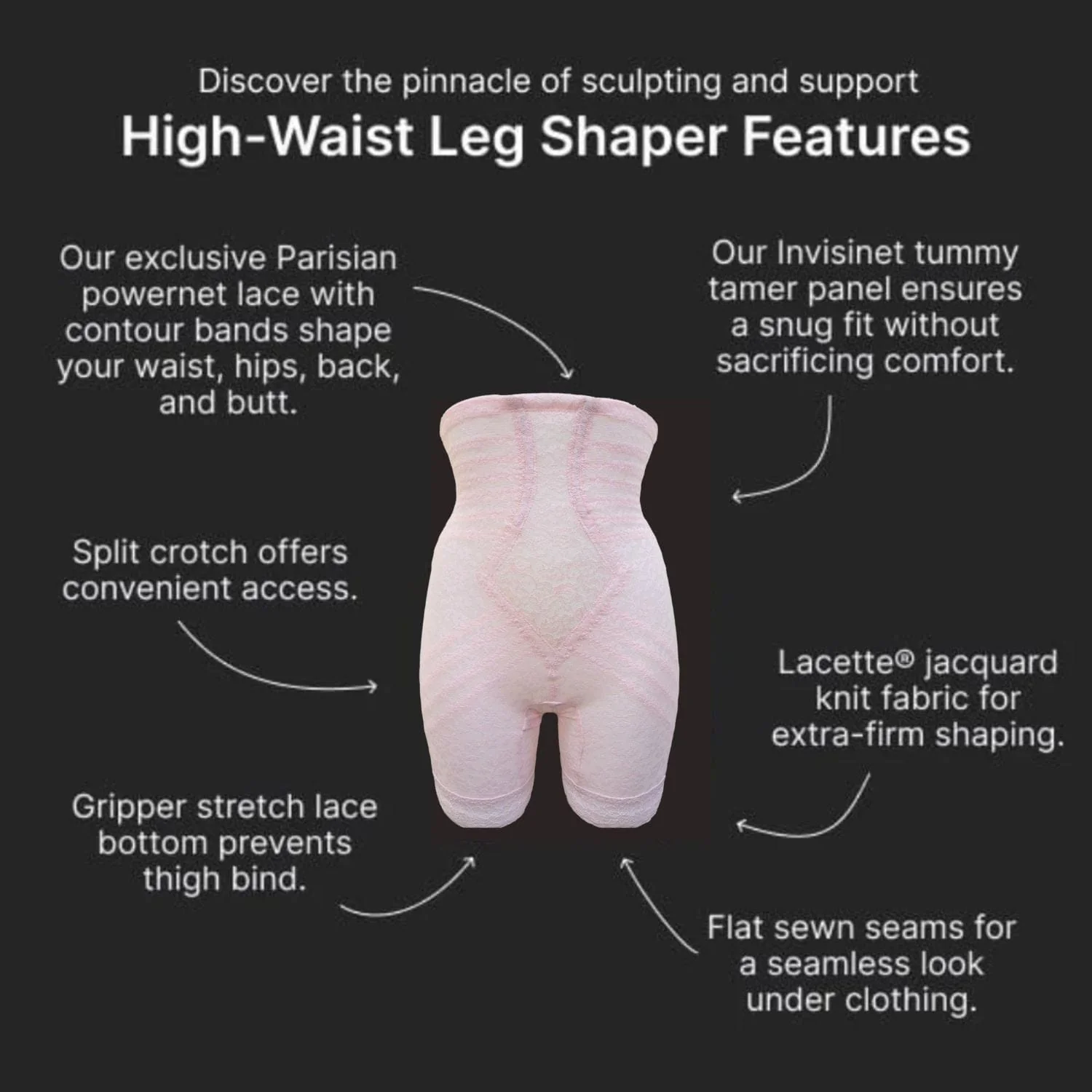 Style 6207 | No Roll High Waist Lace Thigh Slimmer with Extra Firm Support - Image 49