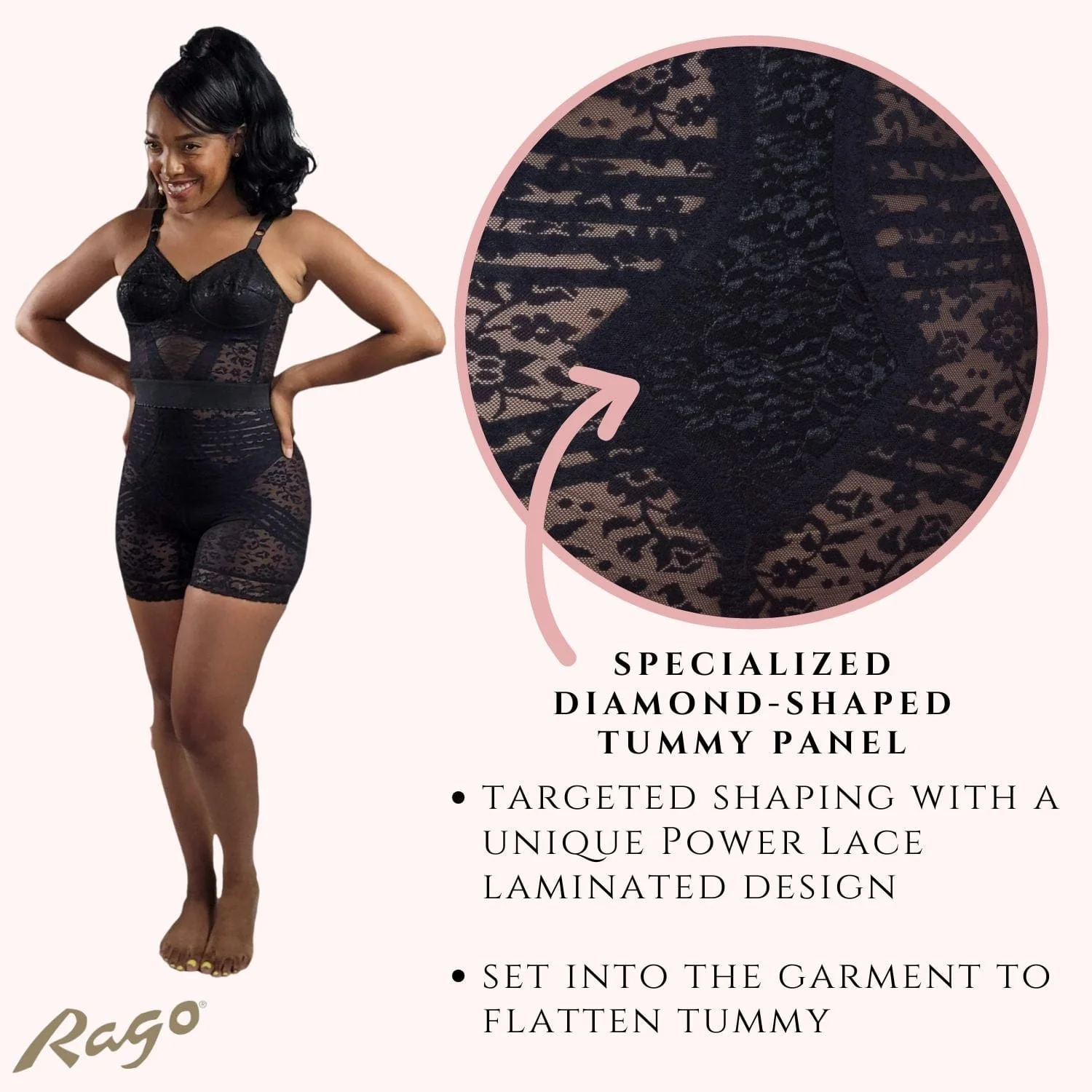 Style 6207 | No Roll High Waist Lace Thigh Slimmer with Extra Firm Support - Image 6