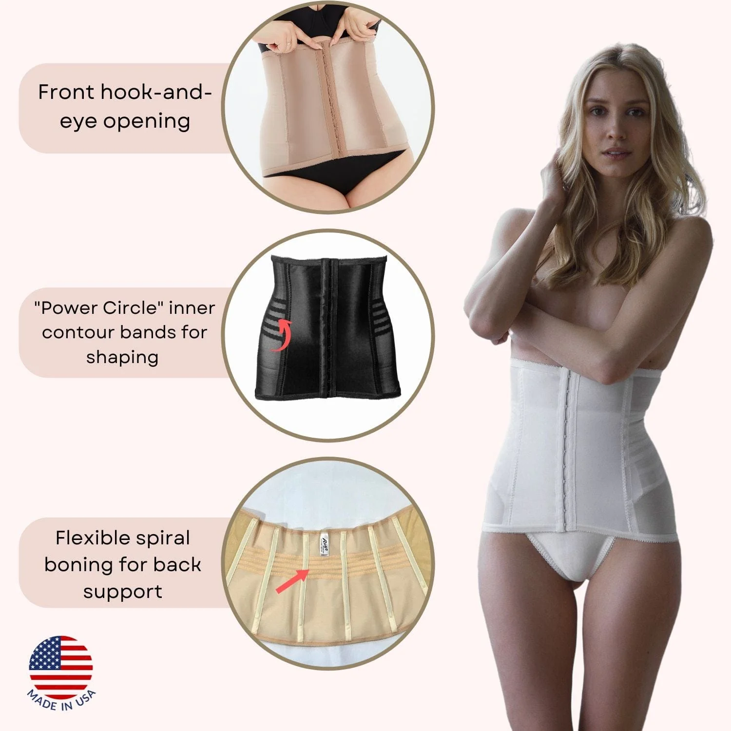 Shapette Powermesh Satin Panel Waist Cincher | Style 821 - Image 22