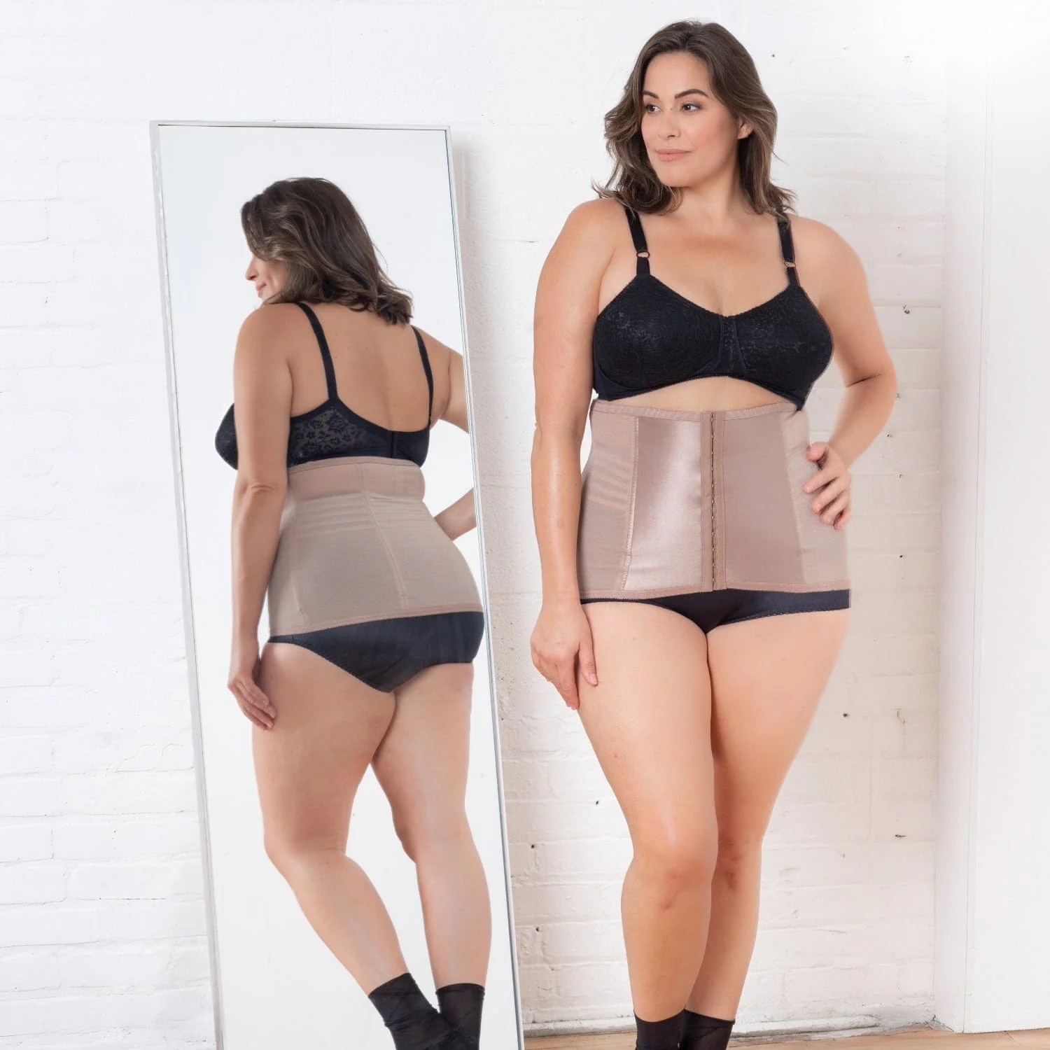 Shapette Powermesh Satin Panel Waist Cincher | Style 821 - Image 4
